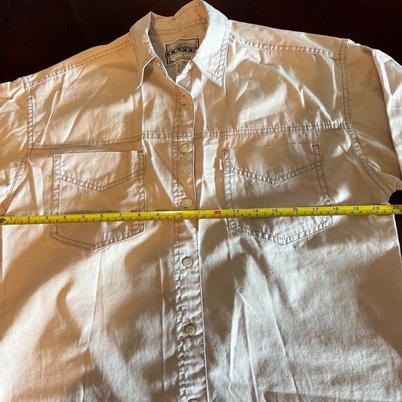 LEVIS Vintage beige Button Down Long Sleeve Shirt Sz M Casual Western‎ 90's - Picture 4 of 6